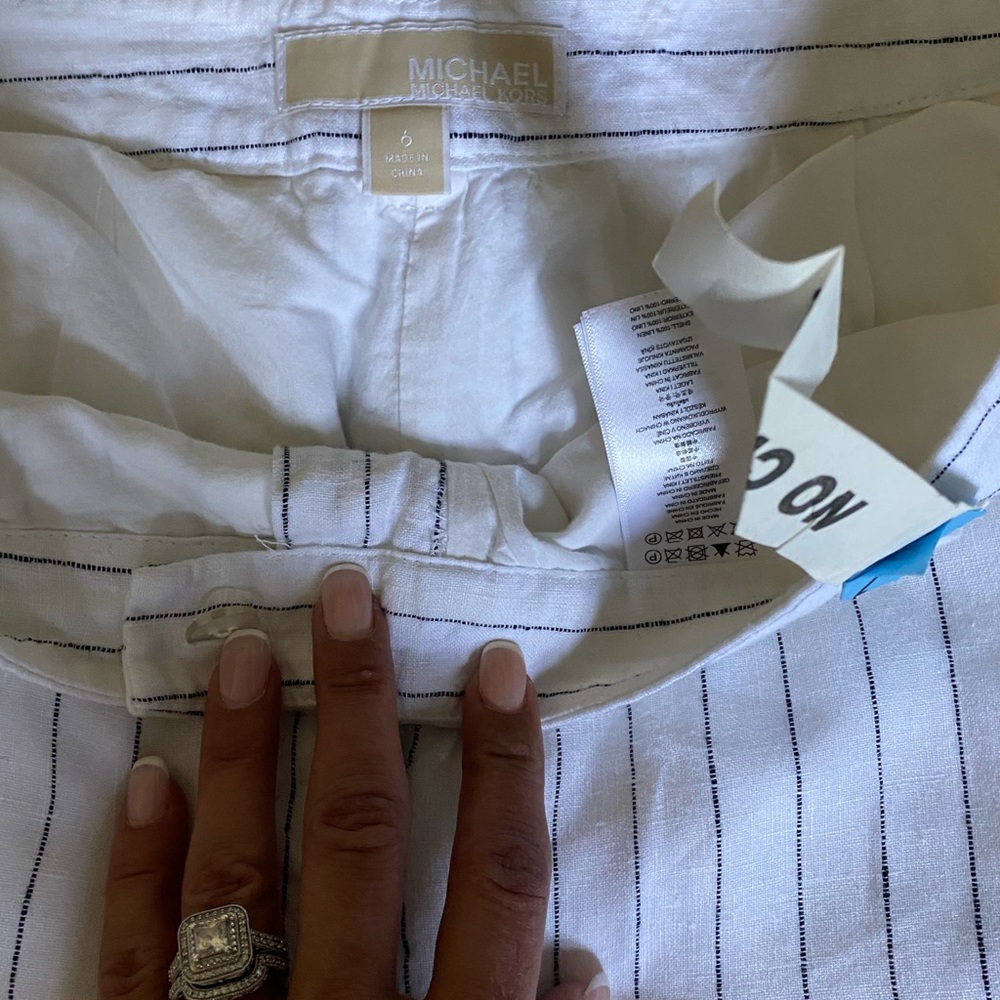 Michael Kors Linen Pinstriped pants